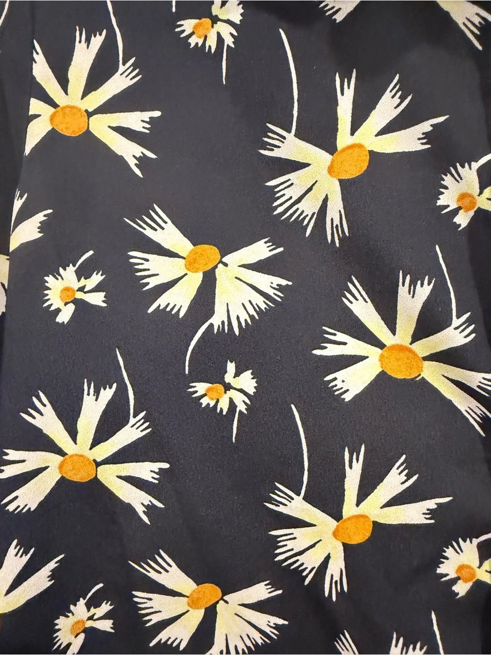 Banana Republic Navy Floral Dillon Shirt with White and Yellow Daisies